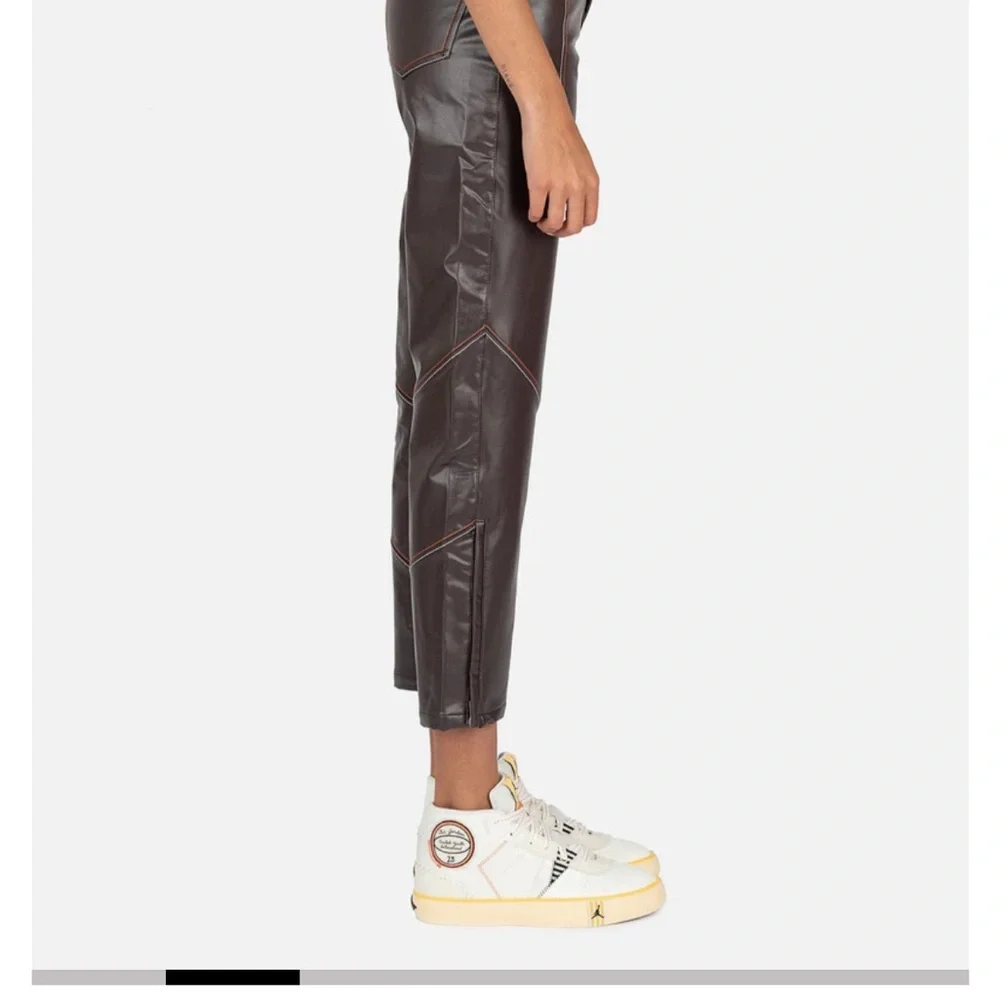Maison Château Rouge x Jordan | Faux Leather Pants in Brown Basalt - Picture 9 of 12